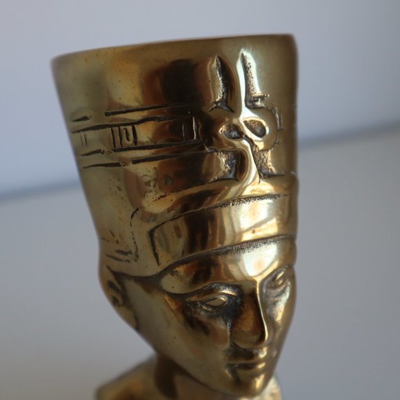 Vintage Brass Egyptian Pharaoh Head - Picture 10 of 16